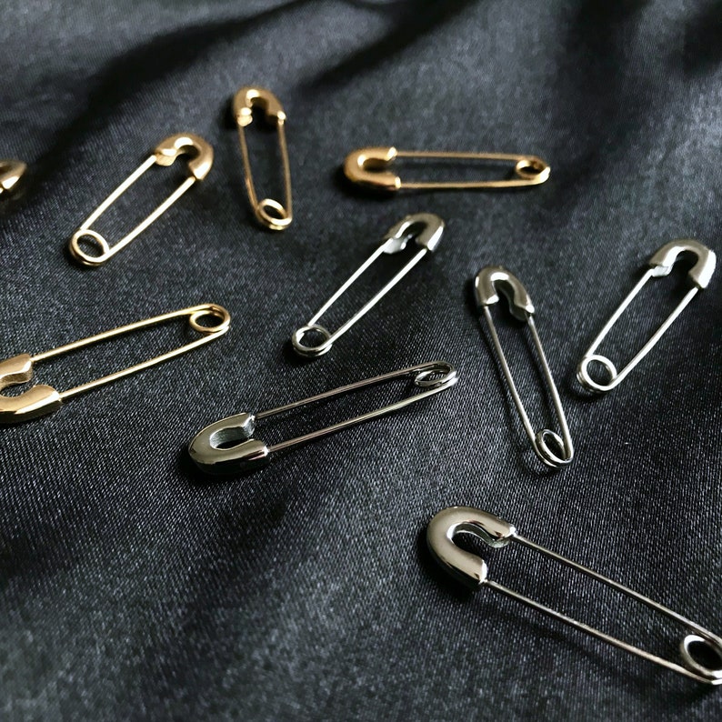 Safety Pin Earrings Stainless Steel in Silver or Gold Etsy