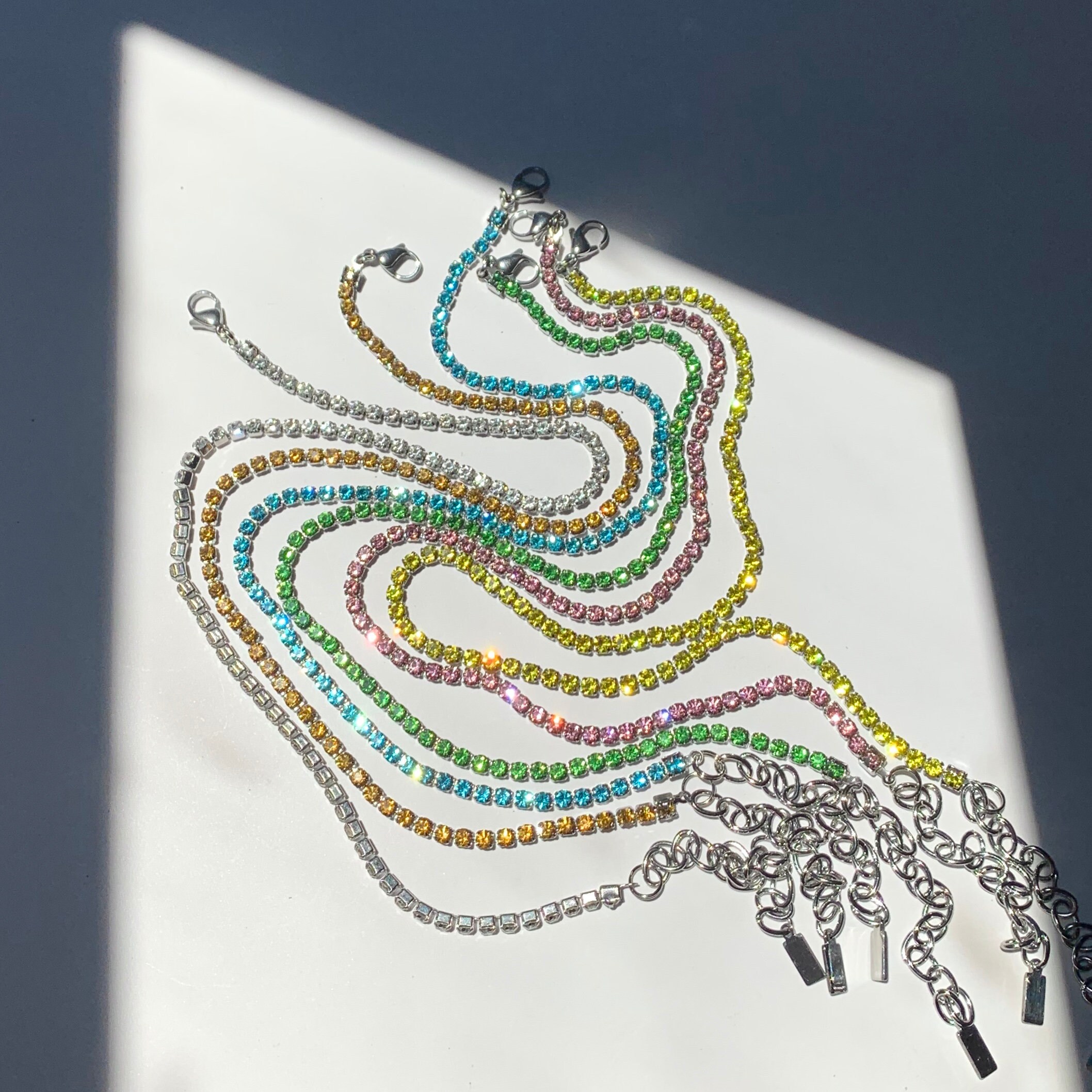 Moda Fascino Gioielli Ciondolo Cristallo Catena A Trama - Foto 13