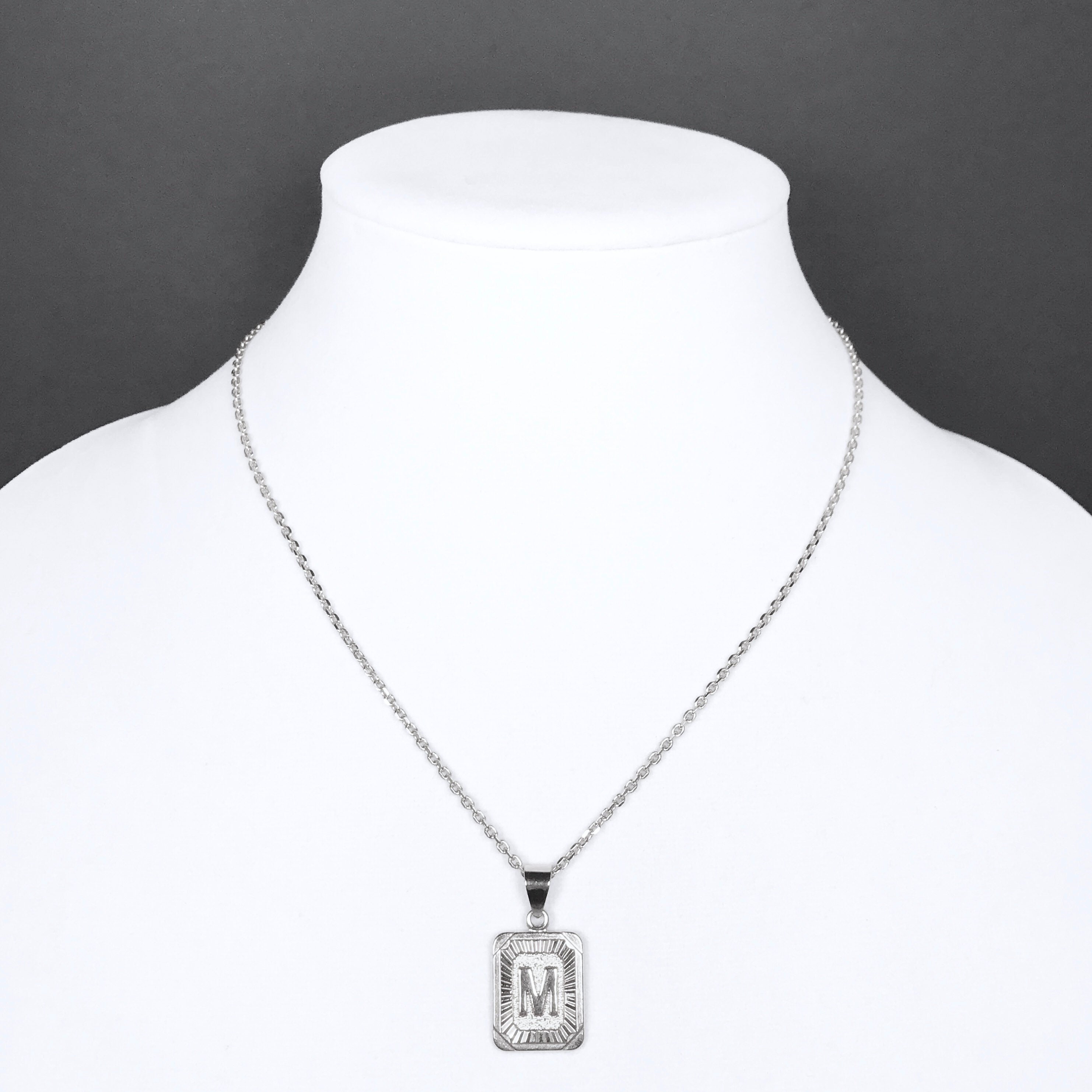 Men's Steel Letter Necklace  Letter pendant necklace, Initial necklace, Men  necklace