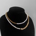 18k Gold Freshwater Pearl Chain Half Necklace Choker Custom Length Cuban Oval Link Handmade Unisex Mens Real Jewelry Cold Shoulder LA 