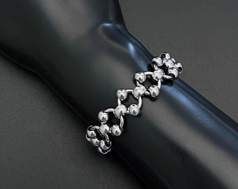 Stainless Steel Orb Link Bracelet: Handmade Tarnish-Proof Unisex Jewelry