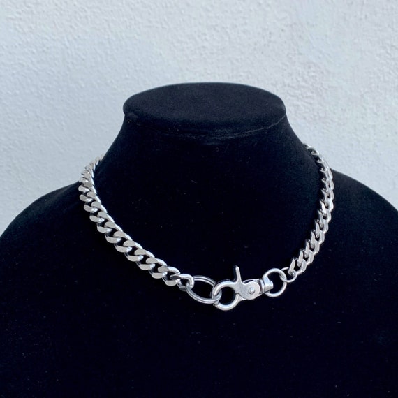 Oversized Clasp Cuban Curb Chain: Solid Stainless Steel Necklace