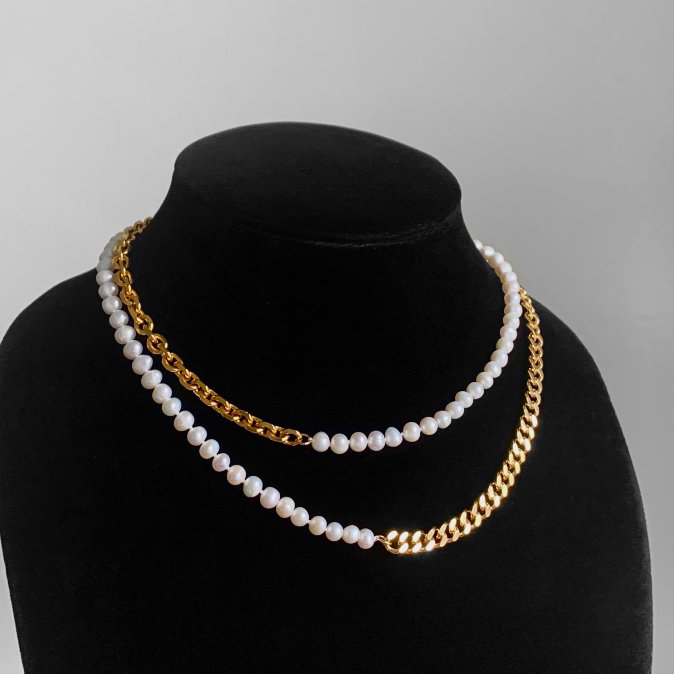 16" weiße Süßwasser Perle & Sterling Silber Cluster Halsreif Halskette