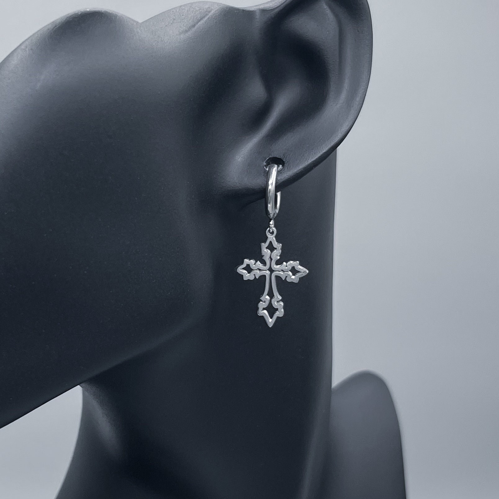Belons - Orecchini pendenti a forma di croce, da donna, in argento Sterling 925, con croce