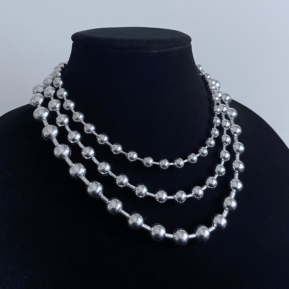 Ball Chain Choker Necklace Solid Stainless Steel Tarnishproof Etsy