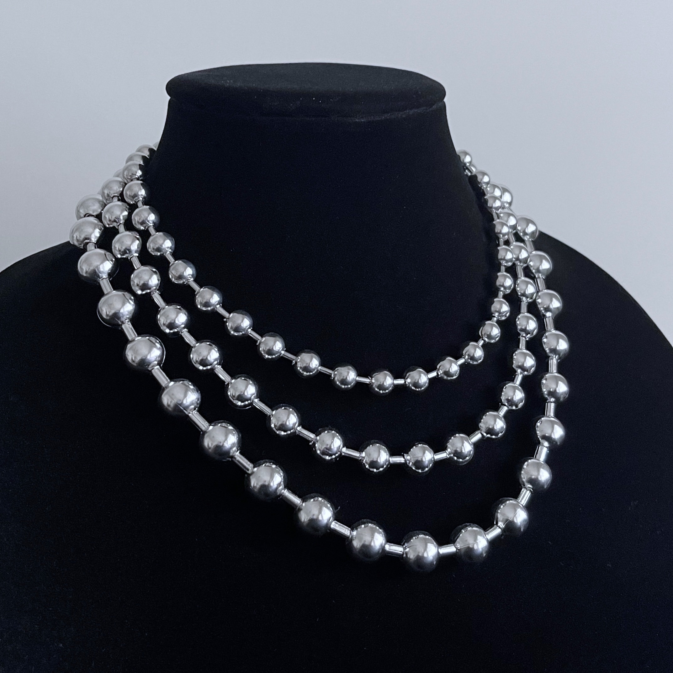 Ball Chain Choker Necklace Solid Stainless Steel Tarnishproof Etsy