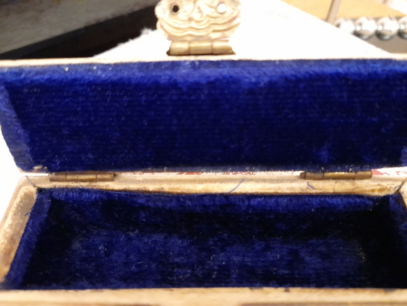 Vintage Jewelry Box Carved Bone and Brass Importedring Boxhandmade