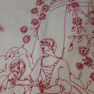 Ancien Service à Thé Ou Café Brodé Main - Set Vintage En Tissu - Point Conte