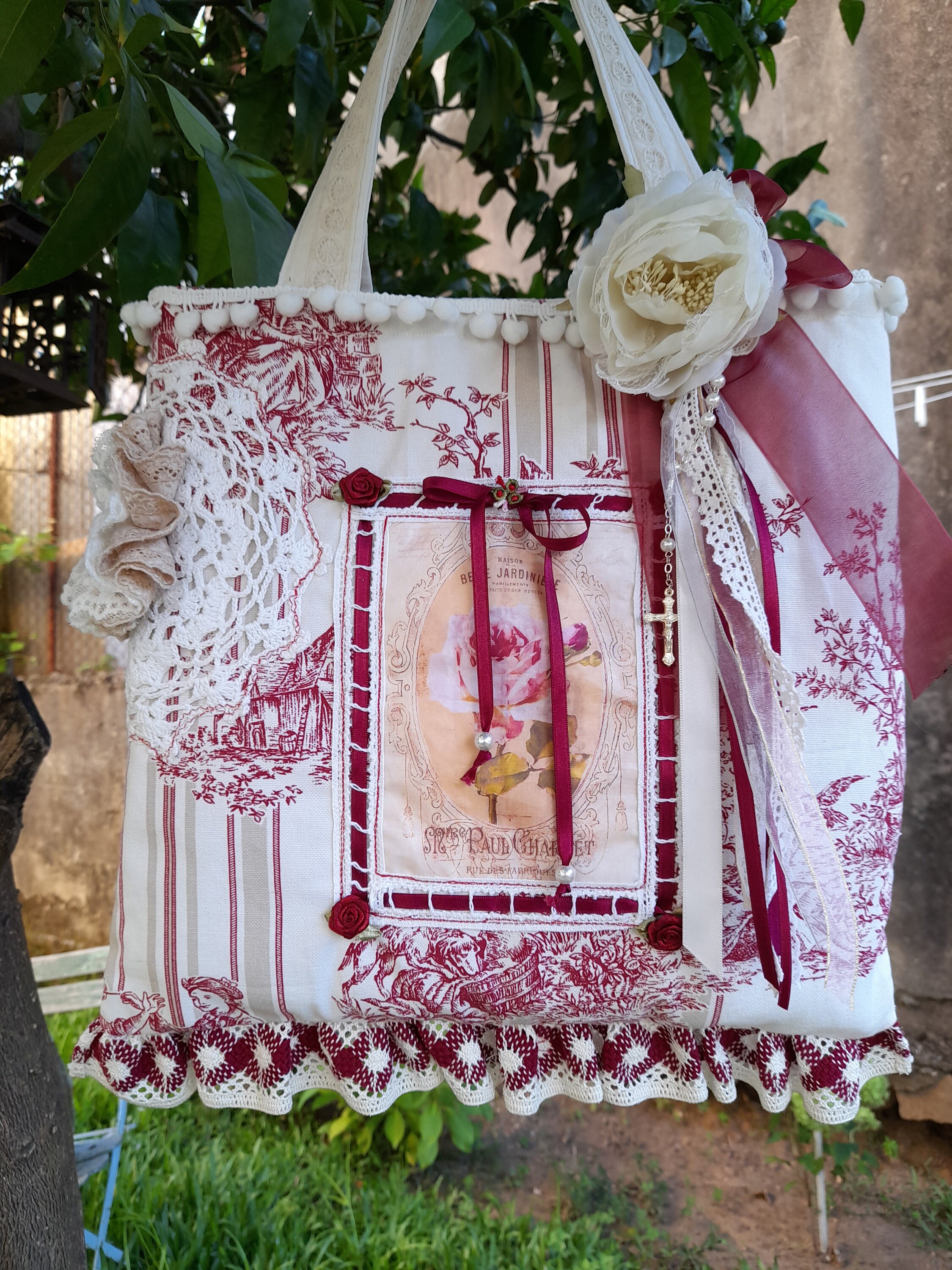 Sac avec perles, sac vintage, sac de mariage, sac pour la mariée - France