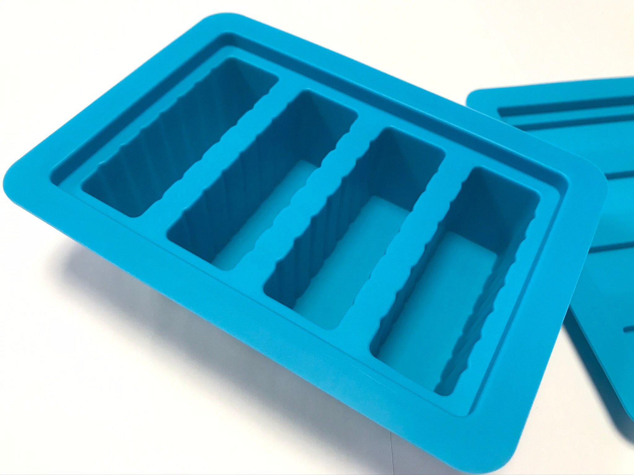 Blue Silicone Butter Mold Tray with Lid
