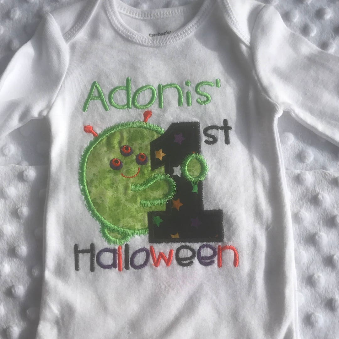 Embroidered Halloween Shirt/ Babys First Halloween/monster Etsy