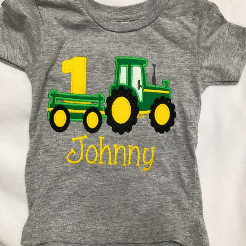 Tractor trailer first birthday shirt/Embroidered 1st birthday | Etsy