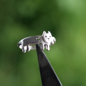 Sterling silver cat ring, minimalist cat ring, gift for cat lover, valentines gift