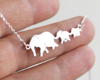 Collar de elefantes personalizado para madre e hijo, collar para mamá y bebé, regalo para esposa de parte de su esposo