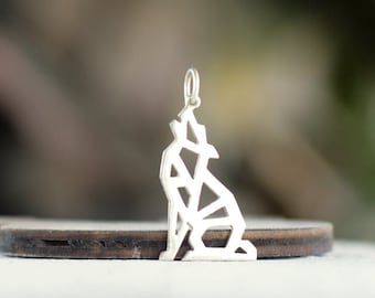 Sterling Silber Wolf Halskette, Wolf Anhänger, Teen Wolf, Wolf Schmuck, Wolf Kunst, Werwolf, Raubtier Halskette