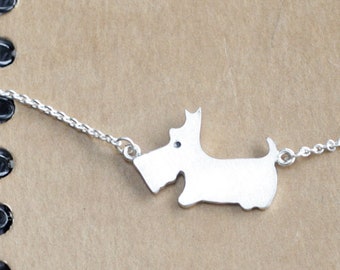 Sterling silver 925 Scottish terrier necklace Scottie dog necklace Scottish terrier pendant