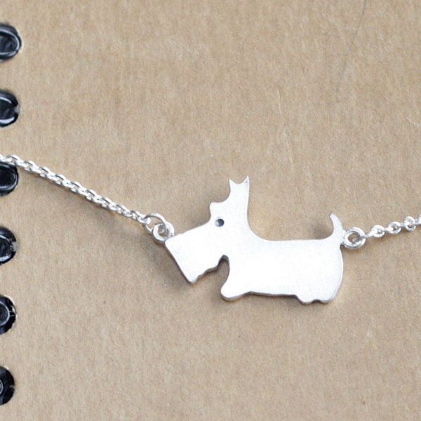 Sterling silver 925 Scottish terrier necklace Scottie dog necklace Scottish terrier pendant