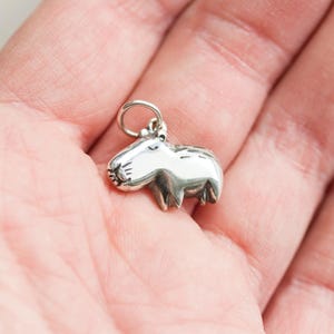 Sterling silver capybara necklace, Capybara Lover Gift for Her, Capybara necklace, Funny capybara pendant