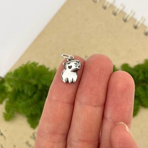 Sterling Silver Capybara Charm, Silver capybara necklace, Capybara Lover Gift for Her, Funny capybara necklace