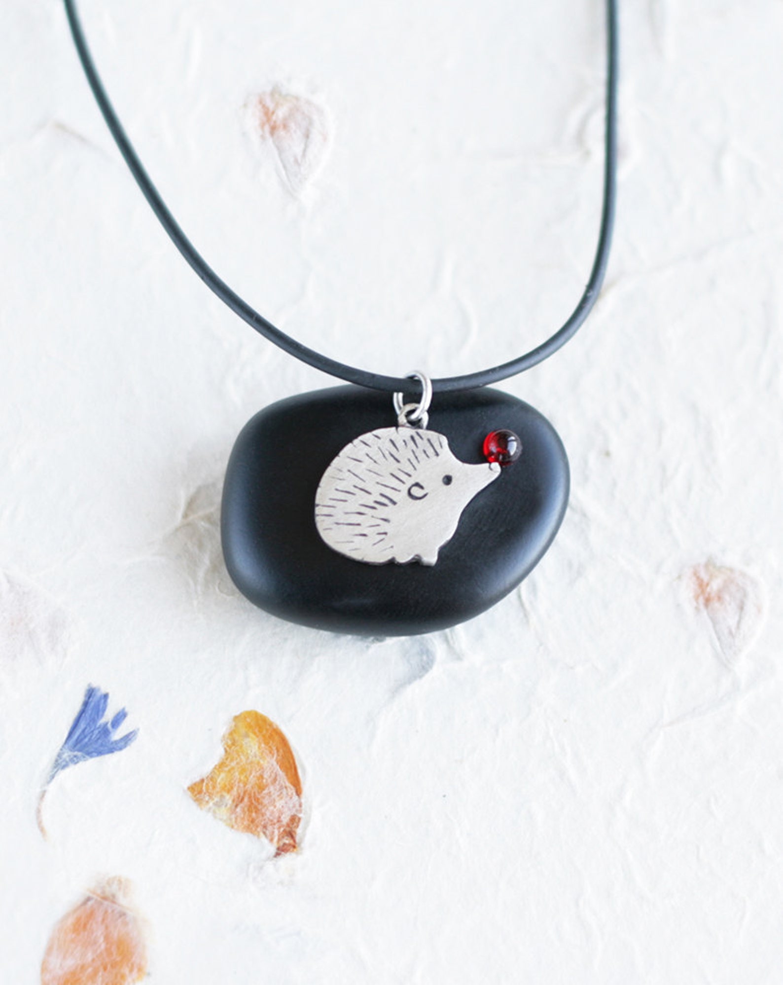 Trendy Simple Animal Silver Hedgehog Pendant Necklace 10pcs-N148