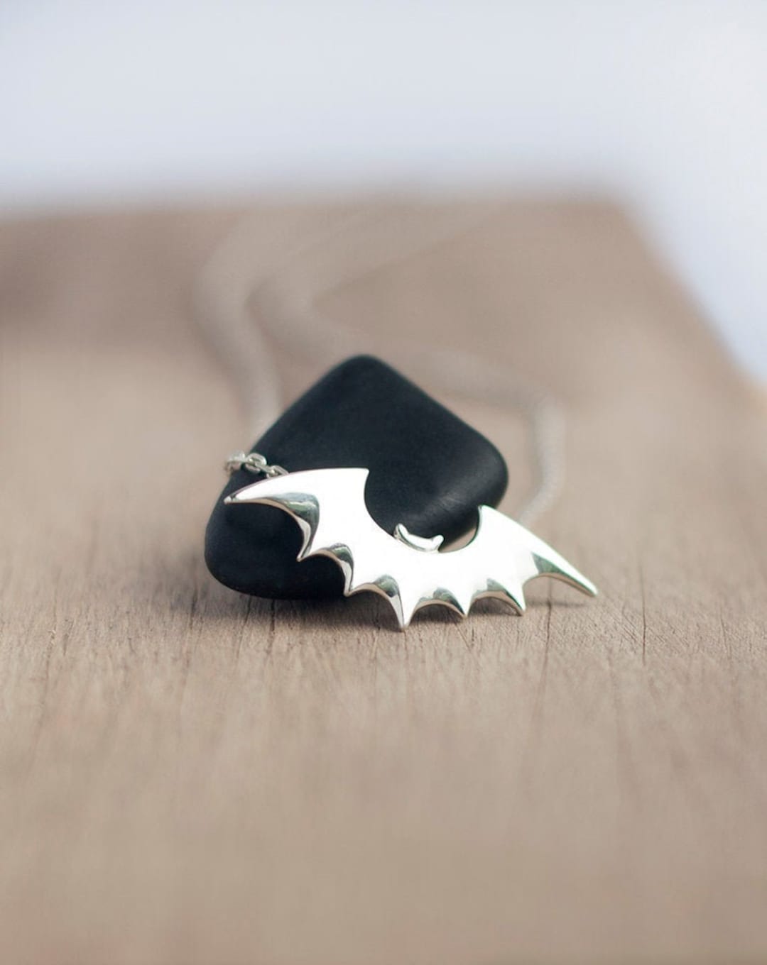 Sterling Silver Bat Necklace: Gothic Wiccan Vampire Jewelry - Etsy