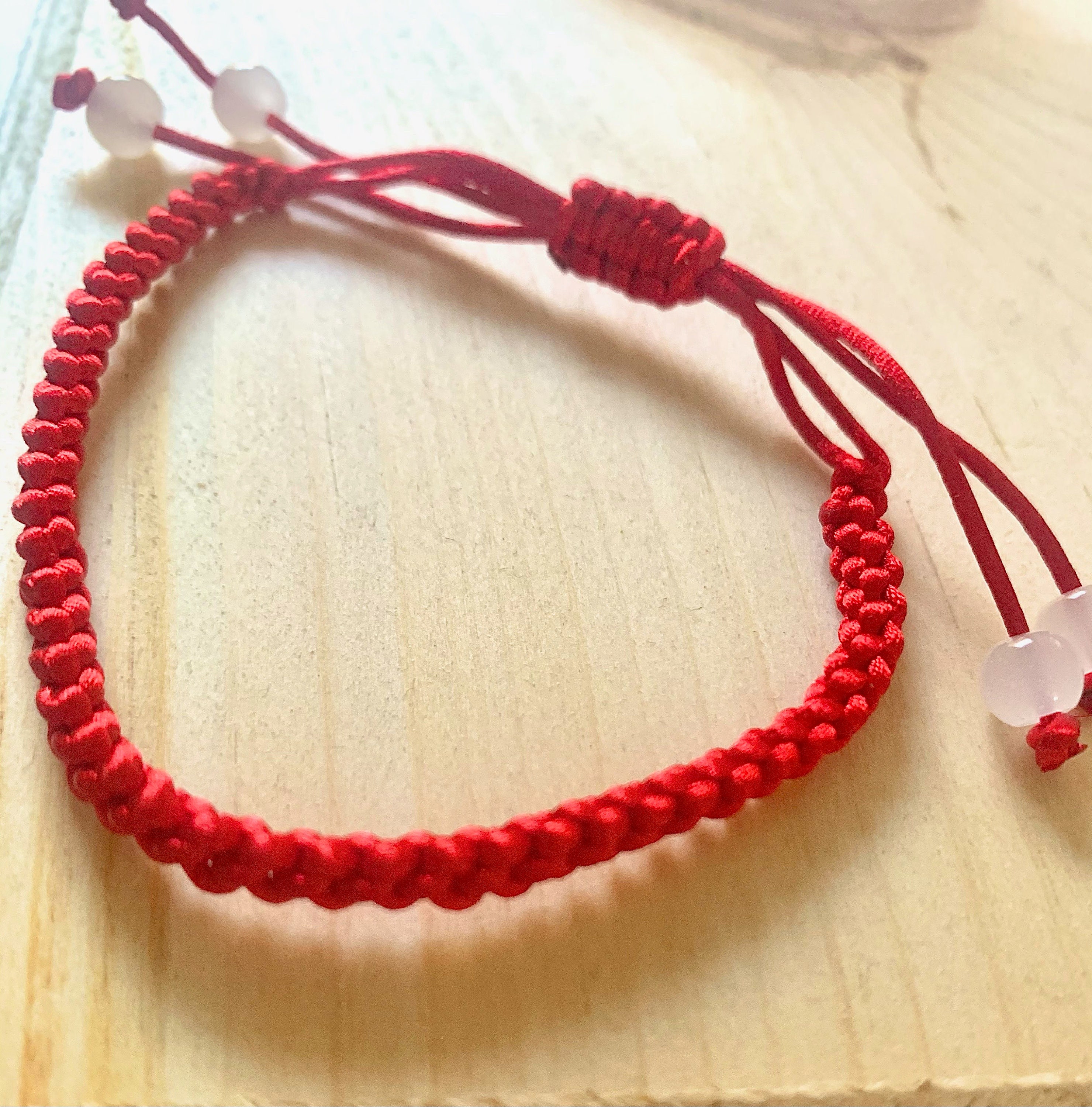 Red Hand String Bracelet Protection Bracelet Good Luck Etsy