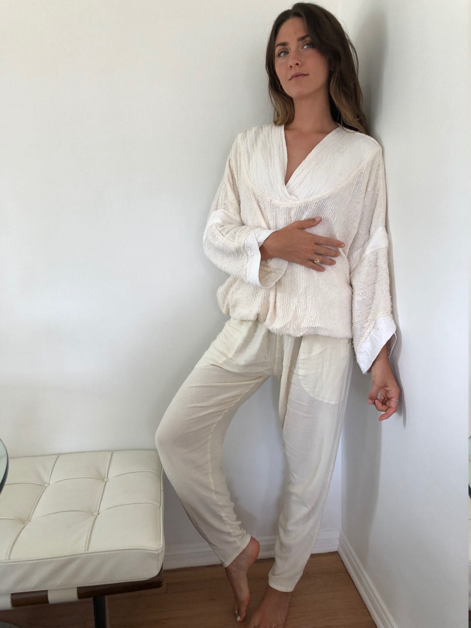 White textured cheap sweater