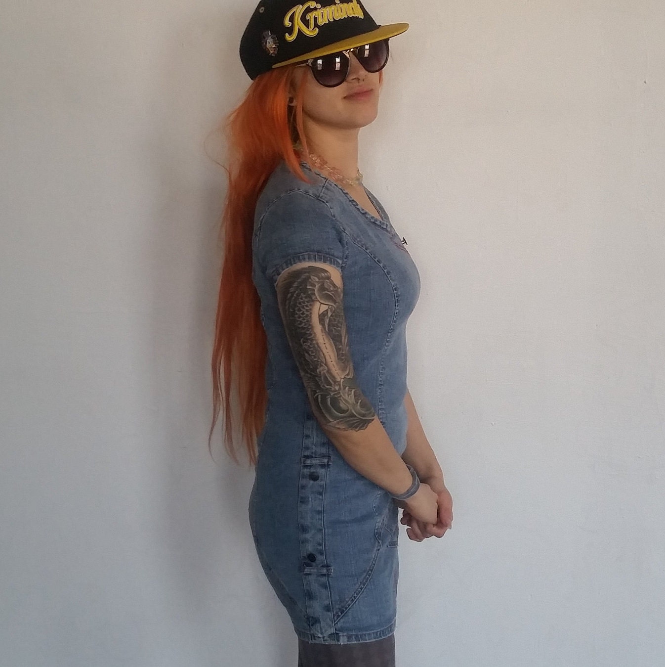 Vintage Fubu Denim Dress Vintage Hip Hop Clothing Cute Denim Dress Size 8 Dress Vintage Dress Jean Dress Cool Retro Vintage Denim Clothing