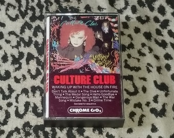 Culture Club "Waking Up With The House On Fire" [Cassette Tape] 80's Music Cassette Tape Vintage Europop Synth-Pop 1980's Music Dance Party