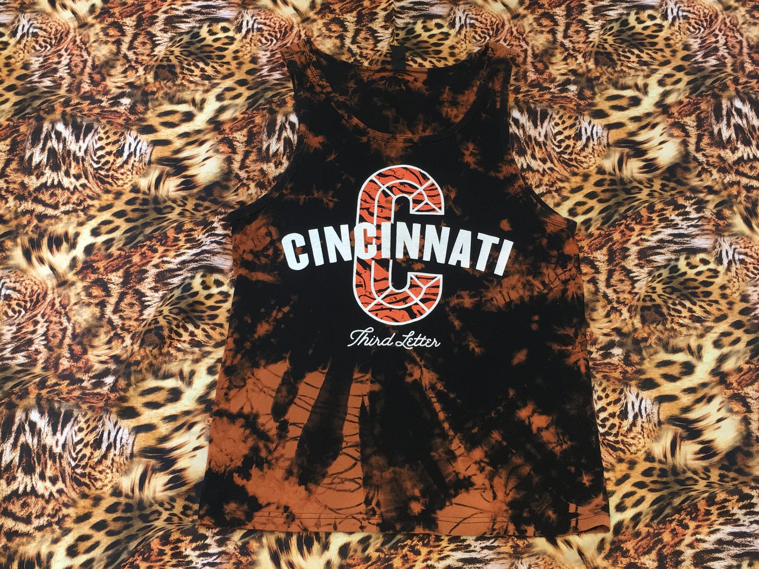 Cincinnati Bengals Bleach Dye Tie Dye Tank Top T-shirt Bengals 