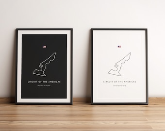 Circuit of the Americas | Wall Art, Poster, F1 Formula 1 Track Map | Digital Download