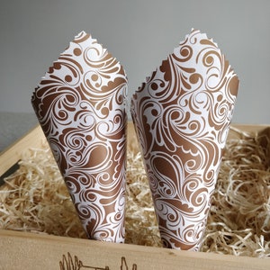 Set of  25 or more Geometric Pattern Empty Cones for Charcuterie, Confetti,Small Candy, Pop Corn/Cardstock Party Empty Cones