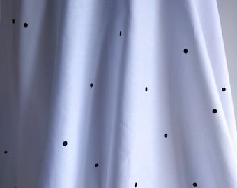90" Round  Black Dots on White Organic Cotton