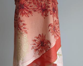 Desigual Womens Diana Top Sleeveless Coral Red Flower Print Size S Blouse