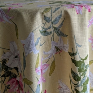 Gift for All Occasions/60&quot; Round Organic Cotton Tablecloth Flowers Pattern in Assorted Bag /Set of  Round Tablecloth in Assorted Bag Gift