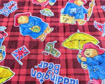 Baby Blanket Paddington Bear Pattern /Cotton and Minky Baby Burp Blanket/Paddington Bear Pad