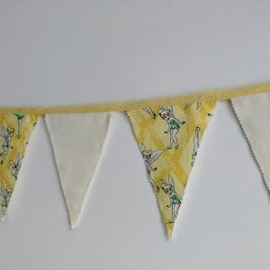 12 Flags Double Sided Garland Tinkerbell Quality Organic Cotton/12 Flags Tinkerbell Party Banner/Tinkerbell Party Decoration