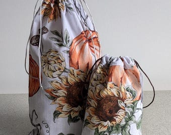 Set van 2 herbruikbare katoenen tassen met Halloween-thema / Set van 2 herbruikbare katoenen cadeautassen / Herbruikbare katoenen boodschappentassen