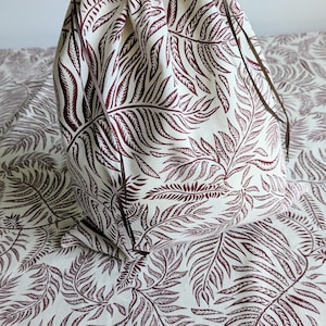 Tovaglia in cotone biologico: stampa foglie, borsa regalo riutilizzabile (152,4 x 267,7 cm)