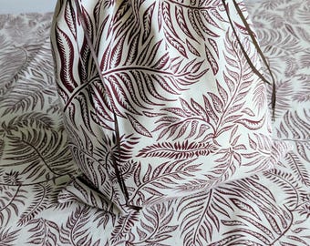 Tovaglia in cotone biologico: stampa foglie, borsa regalo riutilizzabile (152,4 x 267,7 cm)