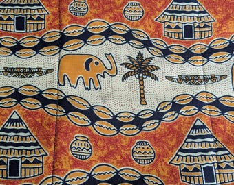 Wall Hanging Fabric Storage Basket 2 Pokets Elephant Pattern