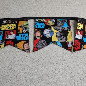 12 Flags Star Wars Double Sided Garland Quality Organic Cotton/12 Flags Star Wars Cotton Party Banner/ Star Wars Party Decoration