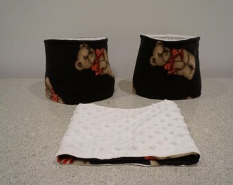 Toddler's tedy bears snood/ Toddler's fleece double layer neck warmer
