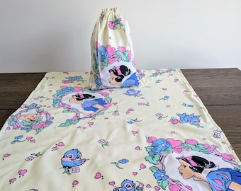 Snow White And Seven Dwarfs Rectangular Baby Blanket in Assorted Gift Bag