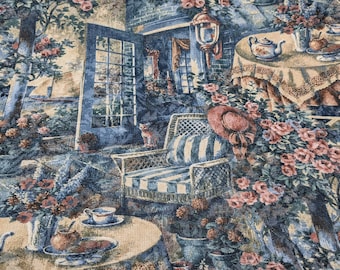 Tovaglia rettangolare di lusso in cotone e poliestere/Tovaglia con motivo vintage 56" x 84"/Tovaglia classica oblunga in poliestere e cotone