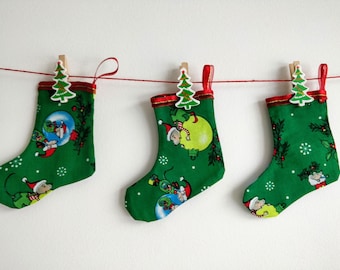 24 mini kerstkousjes van biologisch katoen, adventskalender/kerstkalender, slinger