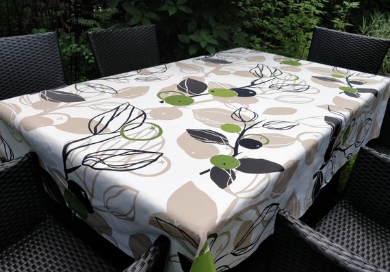 60x 84   60 x 104 60 x 120 Luxury Rectangular Organic CottonTablecloth Black and  White Geometric PatternOblong  Cotton Tablecloth