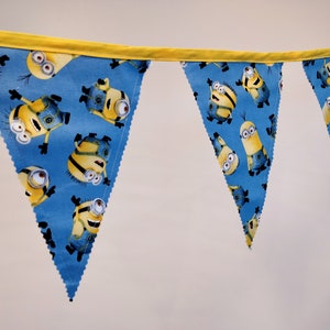 12 Flags Double Sided Bunting Minion Print Quality Cotton/Minion Garland/12 Flags Minion Party Banner/Minion Nursery  Decor