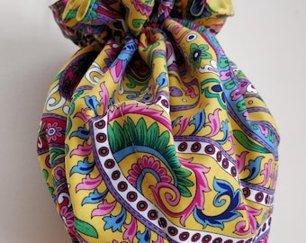Paisley Cotton Jewelry Pouch: 8-Pocket Travel Organizer