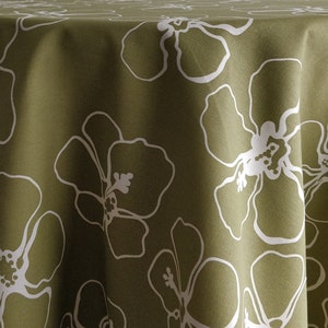 60&quot; Luxury Organic Cotton and Lace Round Tablecloth/60&quot; Diameter Round Organic Cotton and Lace  Modern Pattern Tablecloth